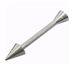Aluminum alloy flower nail baking tool, double-headed cone design with non-slip handle grip.