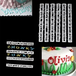 Fondant cake decorating tools white 6pcs cute letter number cutters capital letters