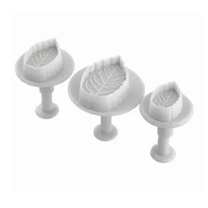 Blad uitsteker 3dlg set voor taart fondant bakken en gebak decoratie gereedschap