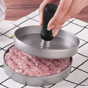 Aluminum Hamburger Press Non-Stick Burger Patty Maker Mold With Plastic Handle For Kitchen Cooking Tool