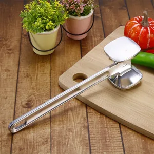 Stainless aluminum alloy meat tenderizer detail view for kitchen steak preparation tool.