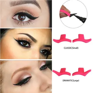 Silicone eyeliner stamp detail showing classic and dramatic sizes for easy winged makeup.