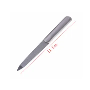 Stainless steel double-sided nail file, portable nail polisher and grooming care tool, 11.5cm