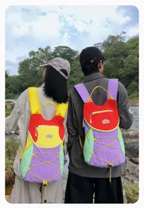 Mochila exterior de dopamina colorida gran capacidad viaje casual senderismo para mujeres