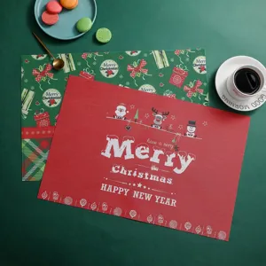 Set da tavola natalizio PVC isolamento termico rettangolare tovaglietta decorazione festa