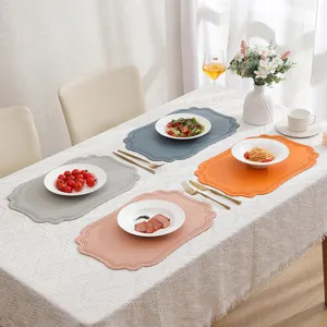Nordische Retro Kunstleder Tischset wasserdichte hitzebeständige Matte fürs Esszimmer