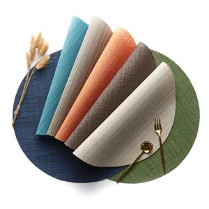 Nordic Style Round PVC Placemat Heat Insulating Anti Scald Table Mat Thickened Dining Table Placemats For Home Hotel Kitchen