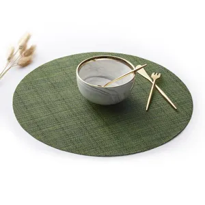 Nordic round PVC placemat, heat insulation table mat for kitchen, dining room, restaurant use.
