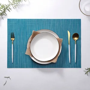 Nordische PVC Bambus Textur Tischset Hitzebeständige Rutschfeste Platzdeckchen für Küche Restaurant