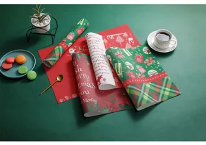 Tovaglietta natalizia in PVC impermeabile resistente al calore decorazione tavola