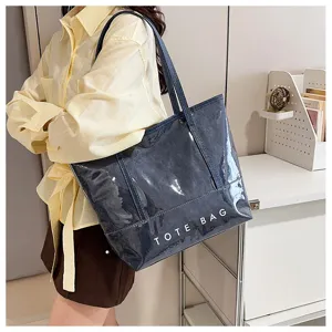 Glänzende Handtasche für Damen, große Umhängetasche, stilvolle Shopper Tasche neu.