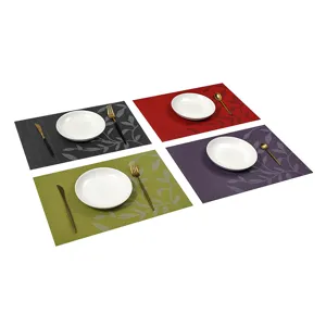 PVC Tischset rechteckig Hitzeschutz Matte wasserdicht Esstisch Matte Blumenmuster 4er Set