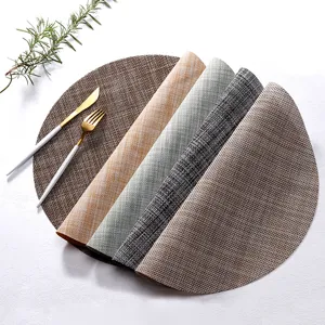 Tovaglietta Rotonda in PVC Tessuto Resistente al Calore Antiscivolo Impermeabile Stile Europeo Decorazione Tavolo da Pranzo