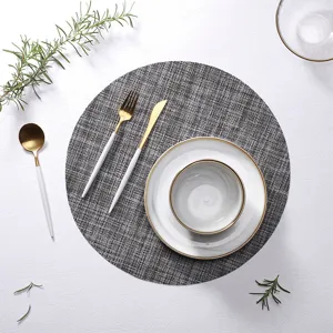 Set da tavola rotondo in PVC intrecciato per tavolo da pranzo isolamento termico impermeabile