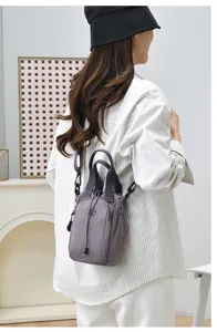 Versatile women casual mini backpack multi-functional shoulder crossbody bag grey new
