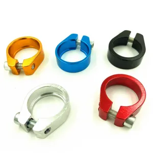 Aluminum alloy bicycle seatpost clamp single nail mountain bike seat post clamp details.