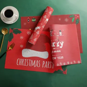 Tovaglietta di Natale in PVC Moderna Minimalista Impermeabile Termoisolante Decorazione per Tavola da Festa