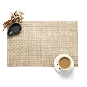 Woven PVC placemat rectangular heat insulation waterproof table mat for kitchen dining room decor