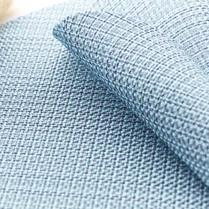 Blue woven PVC placemat heat insulation pad anti-slip table mat kitchen dining table decor.
