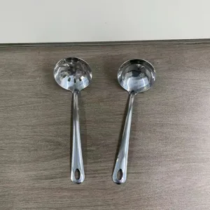 Edelstahl Kochlöffel Set, integrierte Schaumkelle und Suppenkelle für die Küche zu Hause.