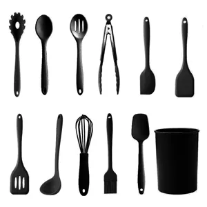 Mini Silikon Küchenhelfer Set 12 Stk Hitzebeständig Pfannenwender Schneebesen Kochbesteck