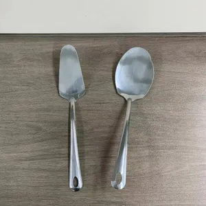 Edelstahl Kochgeschirr Set, Kuchenspatel und Suppenlöffel, Küchenhelfer Hauptansicht