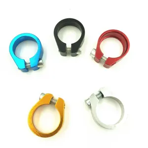 Aluminum alloy bicycle seatpost clamp with single bolt, mountain bike quick release seat clamp.