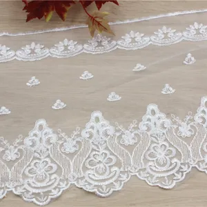32cm White Water-Soluble Lace Trim Fabric for DIY Sewing Curtains Tablecloths Main Display