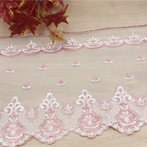 32cm wide pink white water soluble lace trim for garment sewing DIY craft home decor