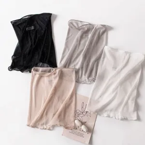 Women Silk Mesh Neck Warmer Summer Thin Mulberry Silk Fake Collar Versatile Pullover Neck Protection Scarf