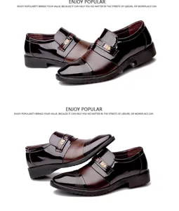 Herren Business Freizeit Schuhe Lackleder Farbblock Slipper Hochzeit Schuhe Männerschuhe