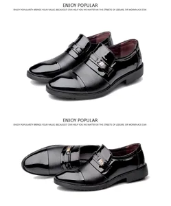 Klassische Herren Lackleder Business Schuhe mit Metallschnalle für formelle Anlässe Mode.