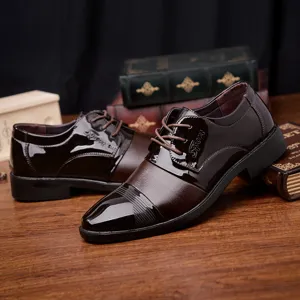 Herren Business formelle Lederschuhe Schnürung Vintage Anzugschuhe Freizeit Schuhe.