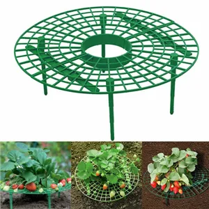 Garden Plant Support Plastic Strawberry Stand Balcony Vegetable Climbing Bracket Green Grid Tray Holder For Growing