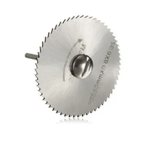 Vista di dettaglio lama per sega circolare HSS per taglio legno plastica metallo dolce diametro 50mm