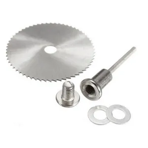 Set di mini lame da taglio circolari HSS con mandrino da 3,2 mm e vite per taglio metalli.