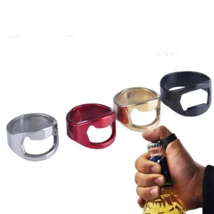 Stainless Steel Ring Bottle Opener Portable Finger Ring Beer Bottle Opener Metal Beverage Opener Kitchen Bar Tool