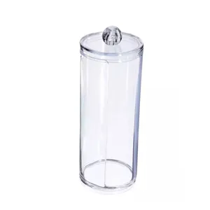 Transparenter Acryl Wattebauschhalter Behälter mit Deckel für Make-up-Pads Schreibtisch-Organizer.