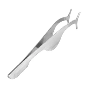 Stainless steel false eyelash extension applicator tool and multi-use makeup tweezer