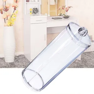 Transparenter Acryl Wattebauschhalter mit Deckel, Make-up Pad Aufbewahrungsbox klar.