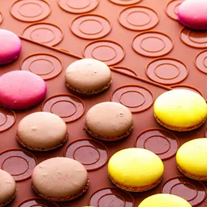 Tappetino da forno in silicone per macaron 29x26cm antiaderente con 30 cerchi di guida