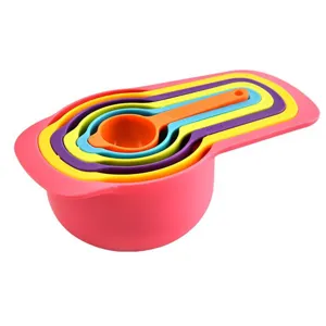 Colorful Measuring Cups And Spoons Set ABS Plastic Kitchen Baking Tools Multifunctional Measuring Scoop Set