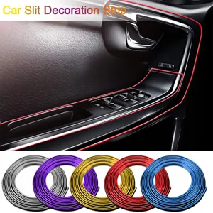 Car interior slit decoration strip flexible gap trim for dashboard and door edge 5 colors