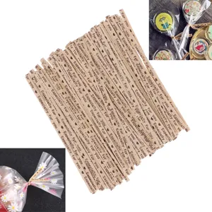 Kraft paper twist ties for baking packaging, bread bag sealing ropes, and lollipop wire ties.