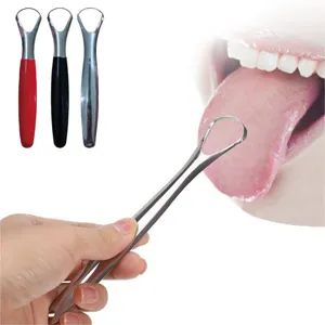 Stainless Steel Tongue Scraper Cleaner Oral Hygiene Tongue Brush Metal Tongue Cleaner Tool For Fresh Breath Daily Oral Care