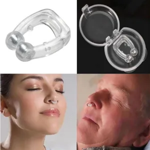 Dispositivo Antirussamento in Silicone Clip Nasale Trasparente Aiuto Sonno Custodia Portatile