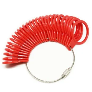 Misuratore di anelli in plastica US 0-13 strumento di misura dito rosso calibro gioielli