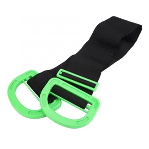 Cinghie di sollevamento e trasporto pesanti con maniglie verdi ergonomiche per mobili sicuri.