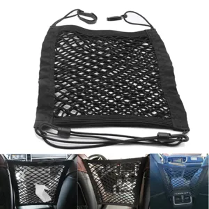 Bolsa de Red de Almacenamiento para Asiento de Coche Organizador de Malla de Doble Capa Entre Asientos Bolsa de Almacenamiento Interior