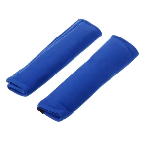 Kids car seat belt cover plush shoulder pad soft blue safety strap cushion 2pcs set